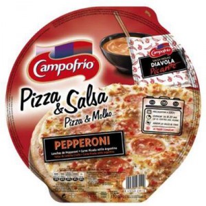 PIZZA CAMPOFRIO PEPPERONI PICANTE MASA FINA CON SALSA 355 GR